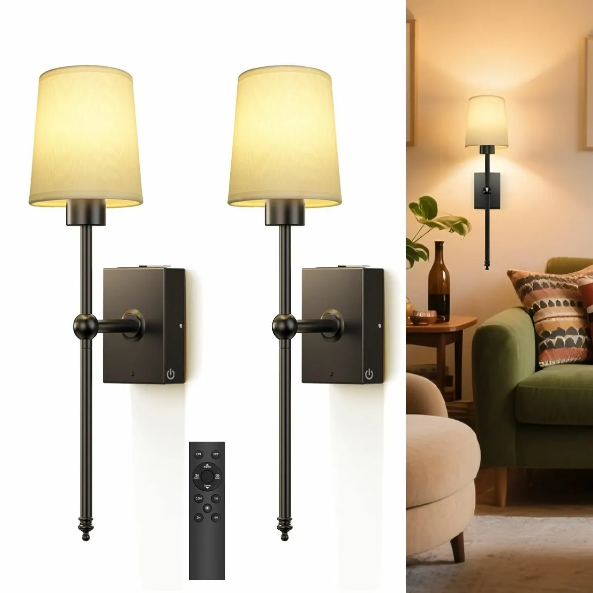 Rechargeable Wall Lights Indoor Battery Operated W - Image 1