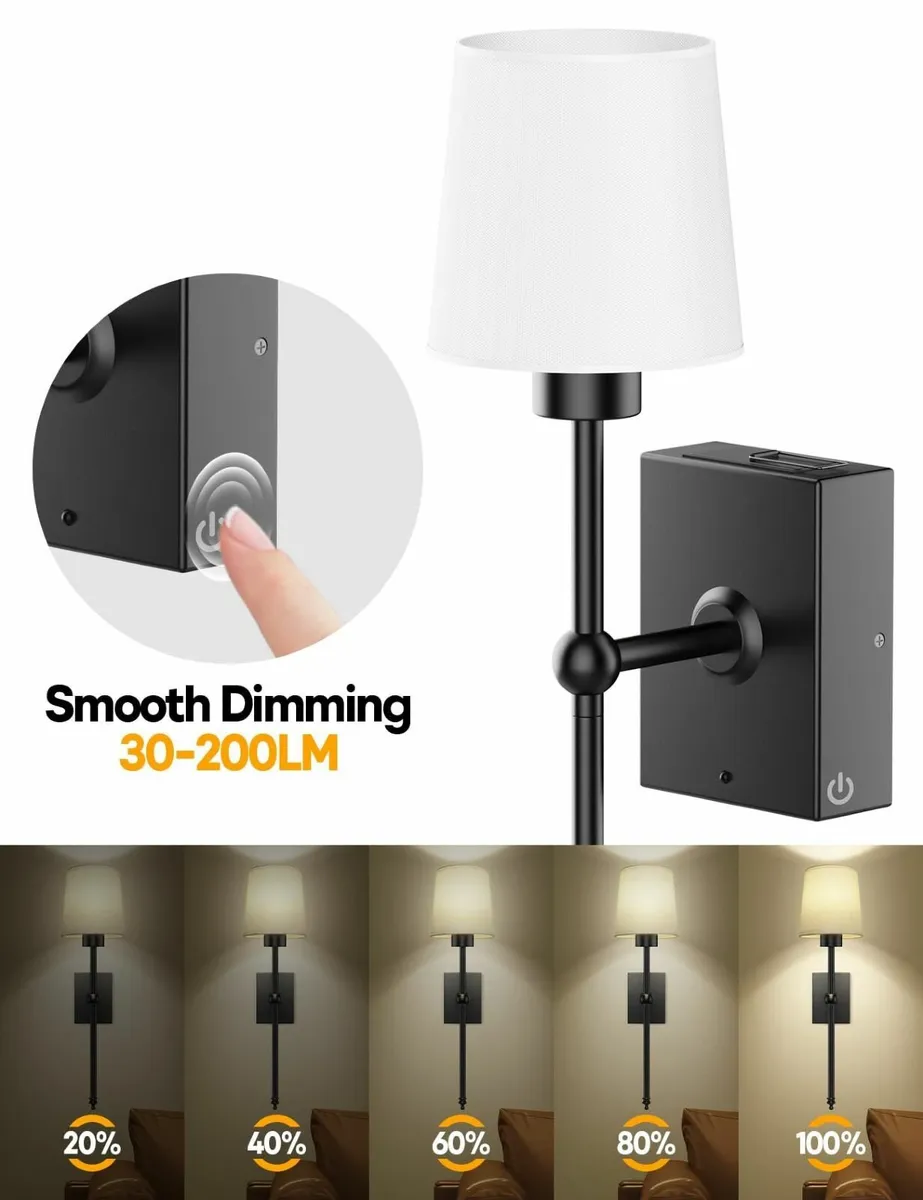 Rechargeable Wall Lights Indoor Battery Operated W - Image 3