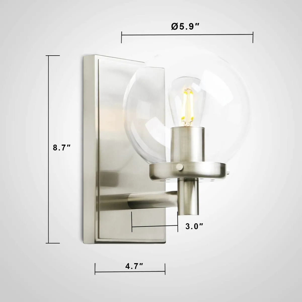 Industrial Glass Wall Sconce Lighting Globe Up/Dow - Image 4