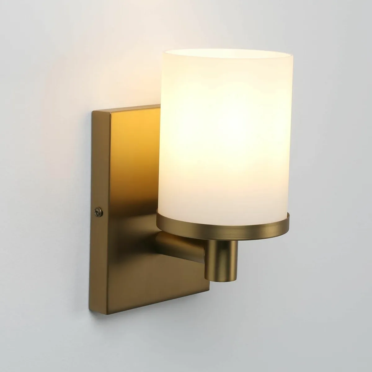 Industrial White Glass Wall Sconce Lighting Cylind - Image 1