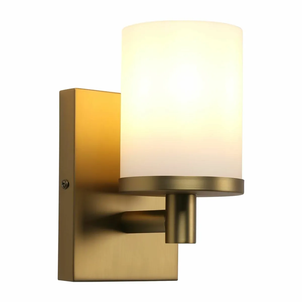 Industrial White Glass Wall Sconce Lighting Cylind - Image 2