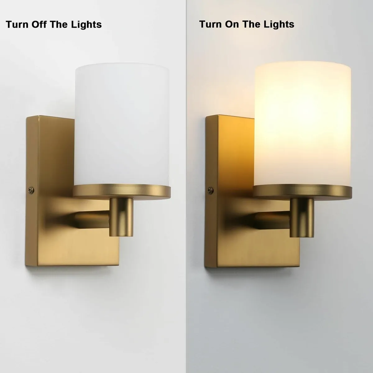 Industrial White Glass Wall Sconce Lighting Cylind - Image 3
