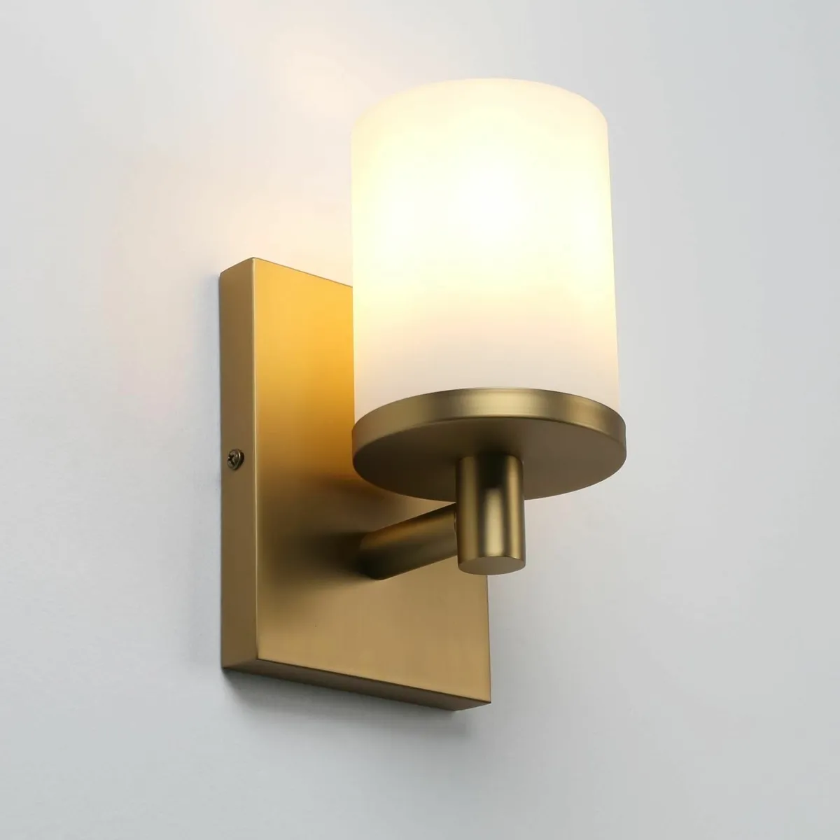 Industrial White Glass Wall Sconce Lighting Cylind - Image 4