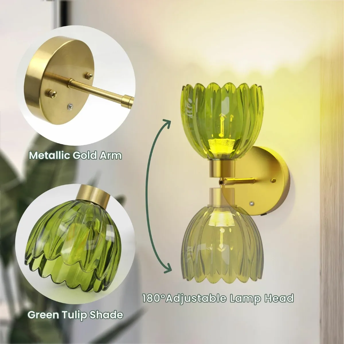 Vintage Battery Operated Wall Lights 5200mAh Recha - Image 4