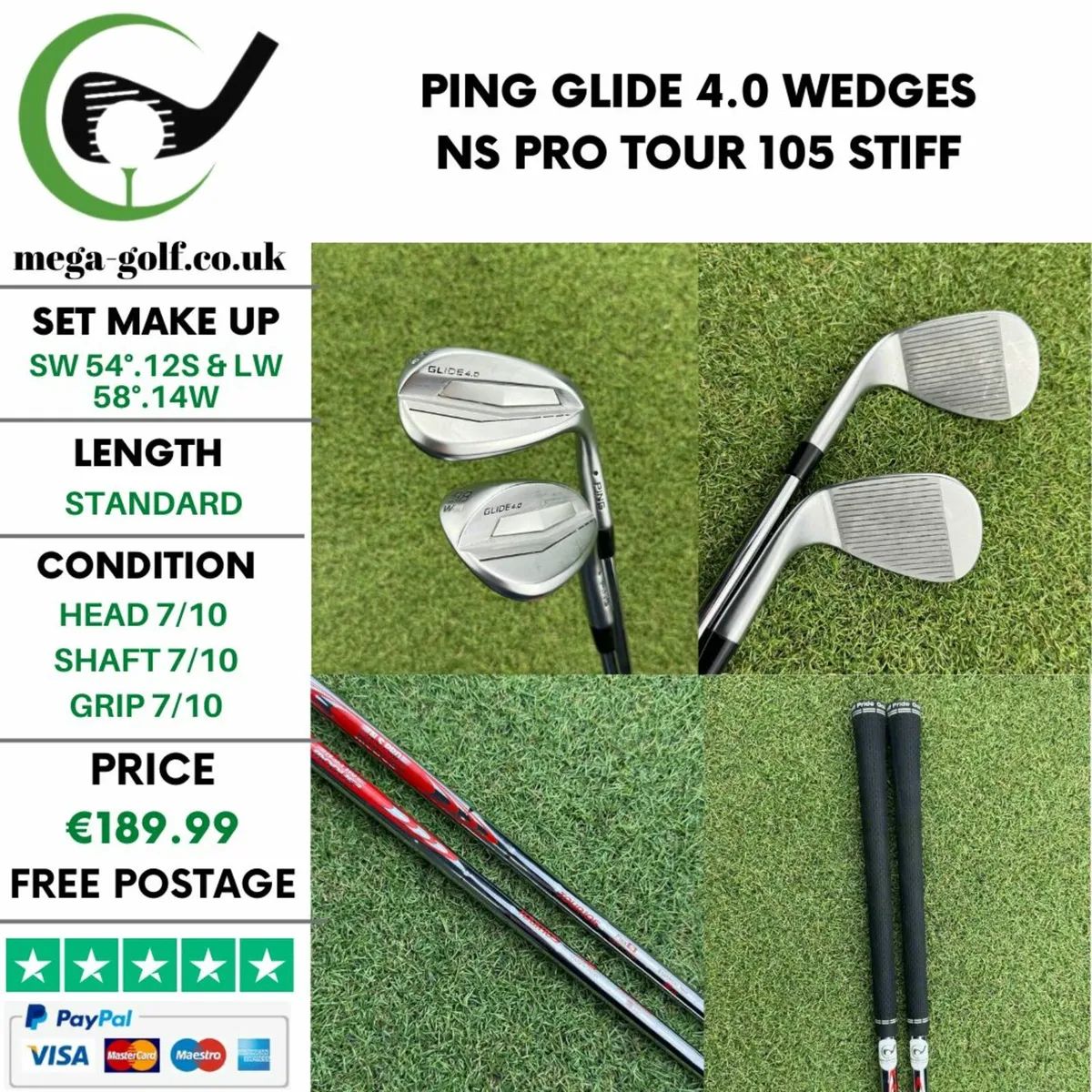 Ping Glide 4.0 Wedges Sw 54°.12S & Lw 58°.14W - Image 1