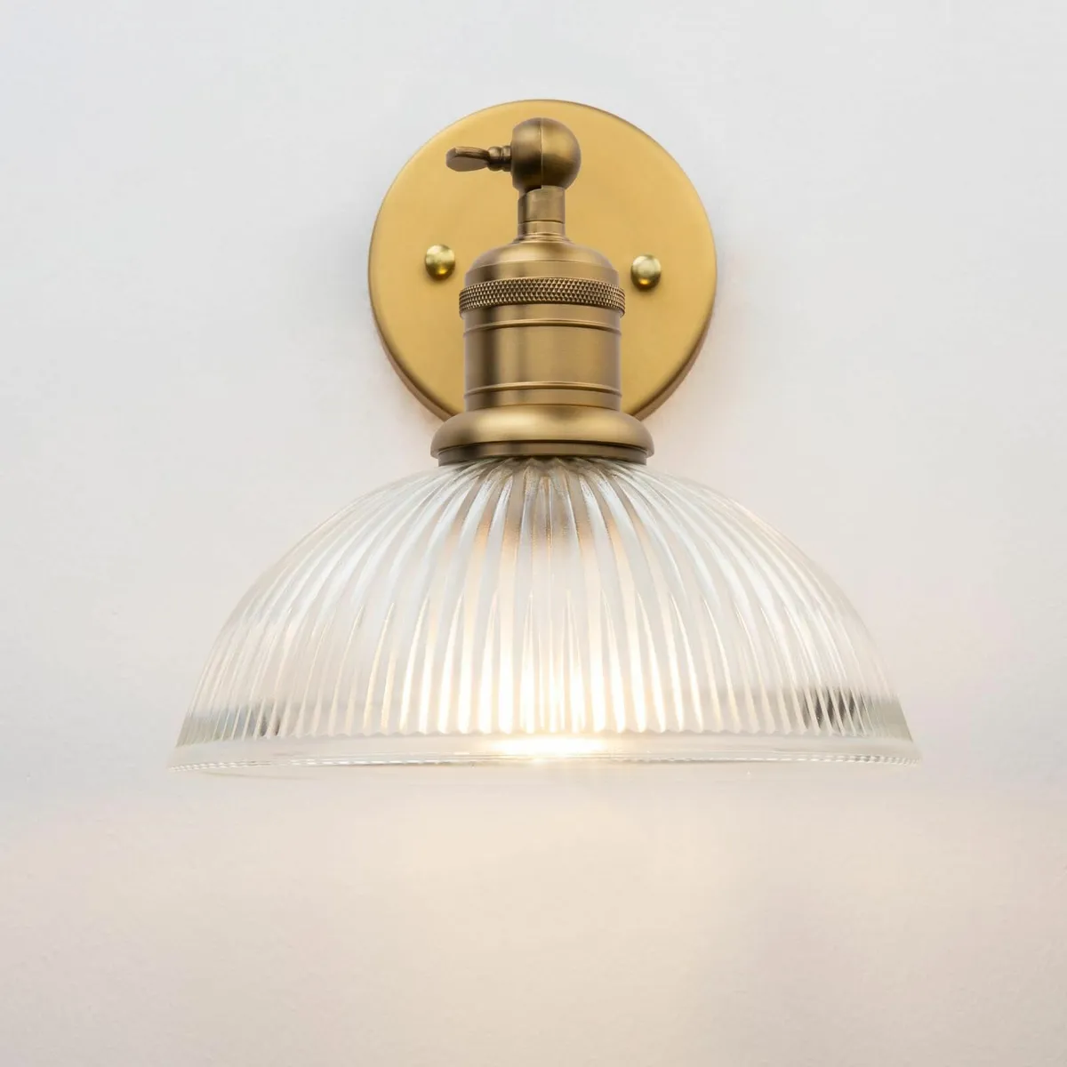 Yosoan Industrial Wall Light Clear Ribbed Glass Sh - Image 4