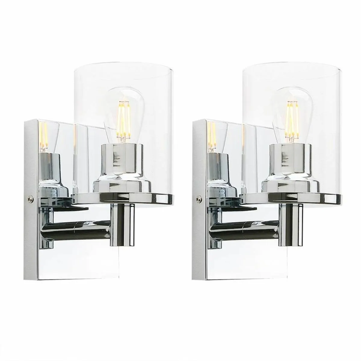 Yosoan Lighting Pack of 2 Modern Glass Wall Lights - Image 1