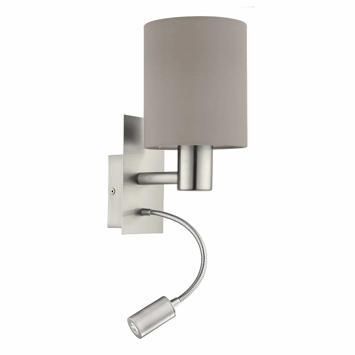 EGLO Pasteri 2-Bulb LED Fabric Wall Lamp Steel and - Image 1