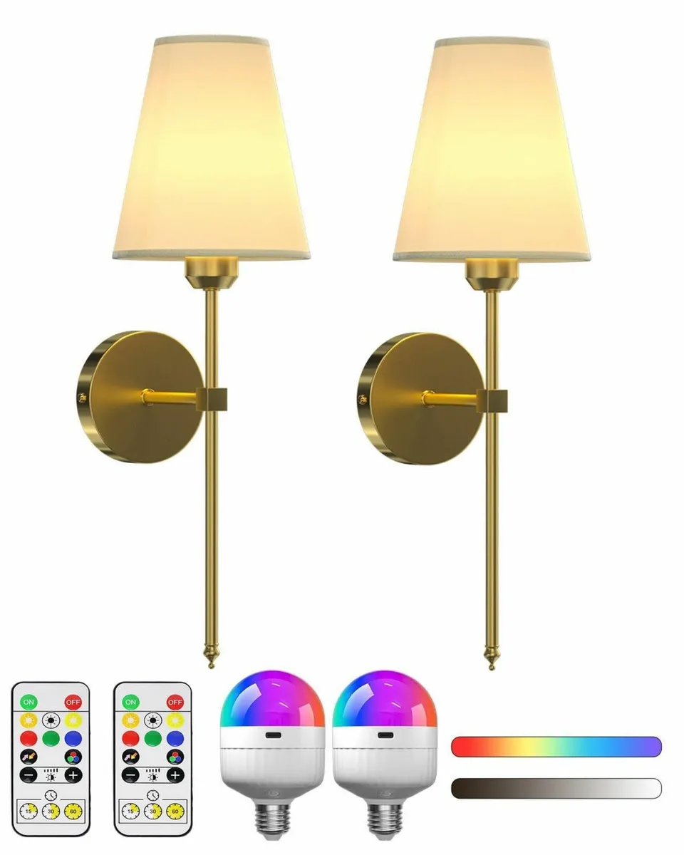 Klarlight Battery Operated Wall Sconce Set of 2 RG - Image 1