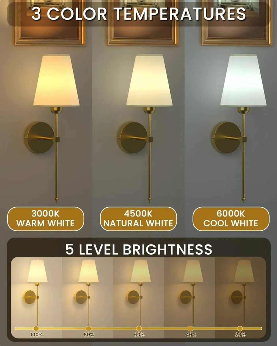 Klarlight Battery Operated Wall Sconce Set of 2 RG - Image 2
