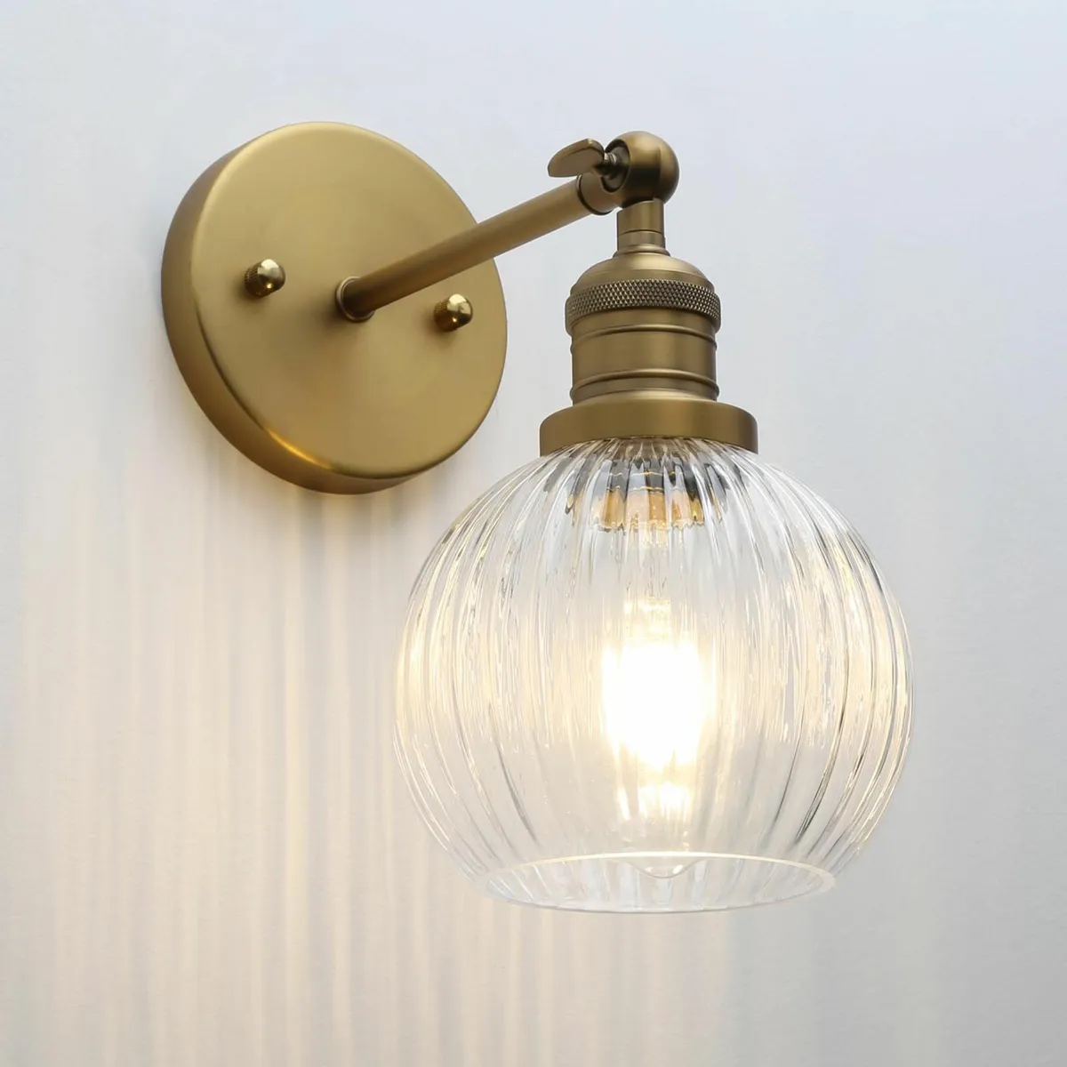 JIMUBEAM Vintage Wall Light Sconce Clear Striped G - Image 1