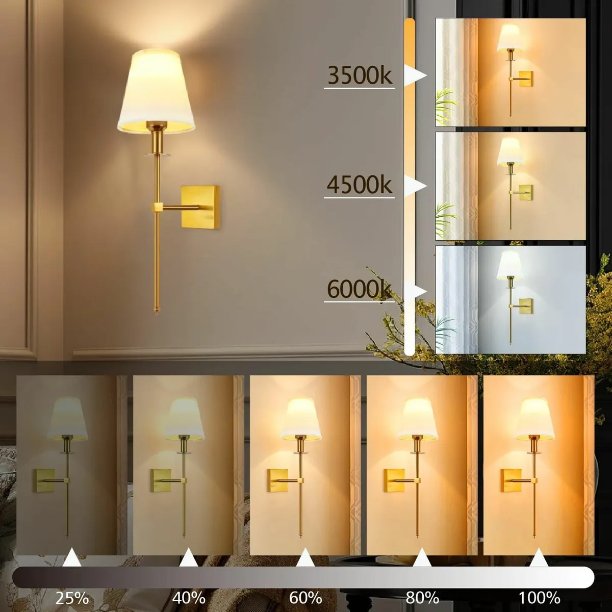 Rechargeable Battery Operated Wall Sconces - Wirel - Image 4
