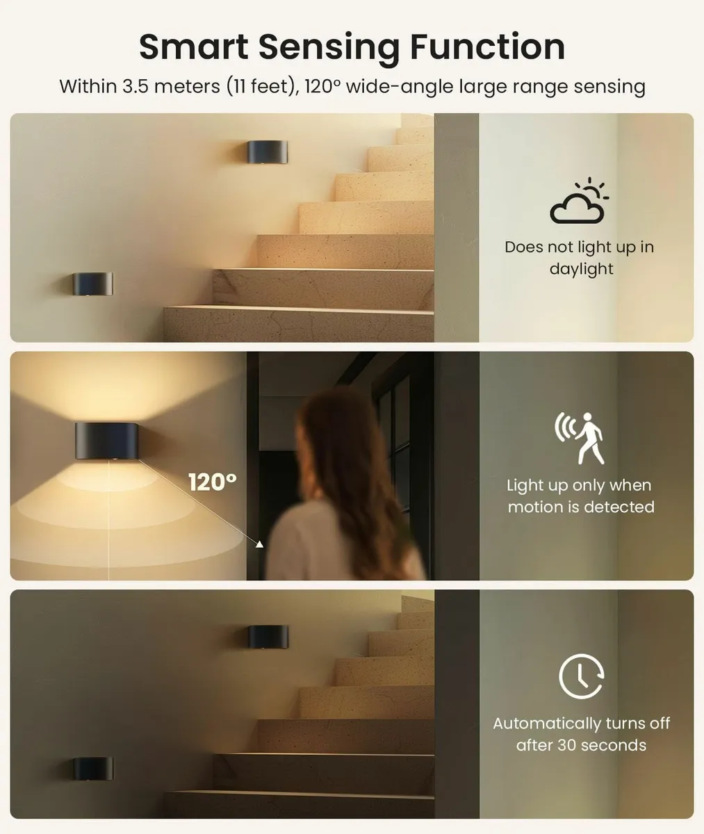 FULEN 4 Pack Wall Lights Motion Sensor Remote Cont - Image 4