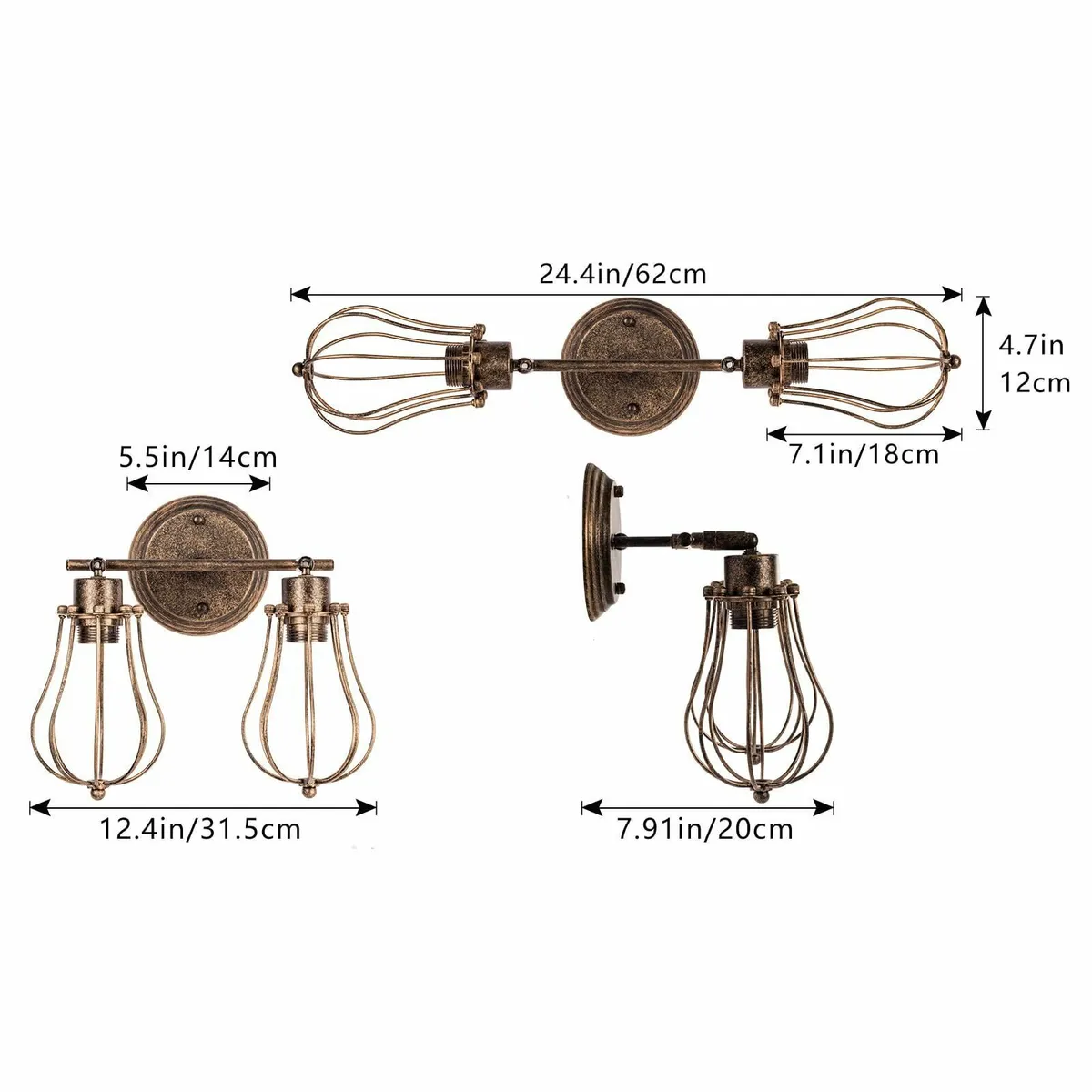 Luling Industrial Wall Sconce Rustic Loft Antique - Image 2