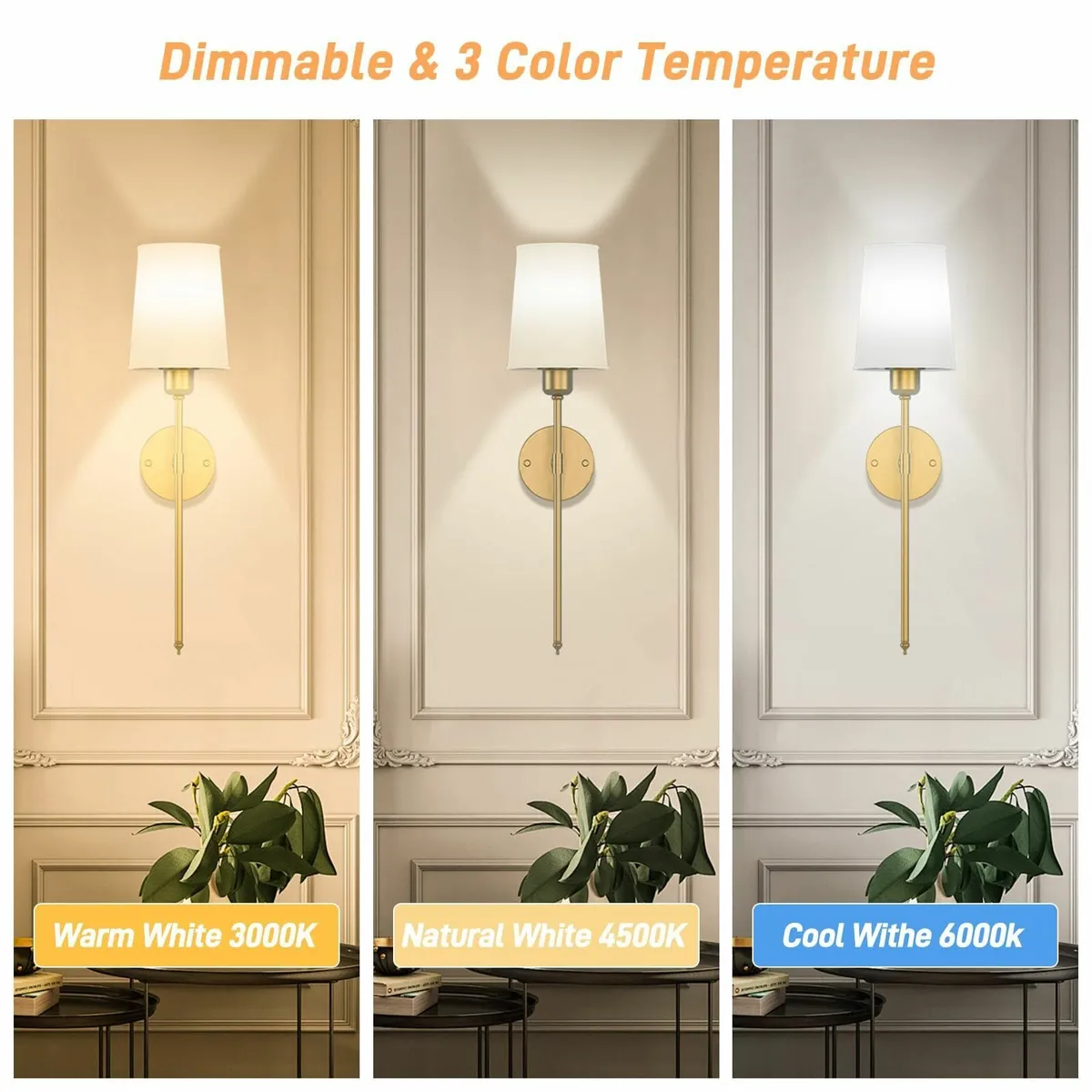 onffo Battery Operated Wall Sconces Set of 2 Dimma - Image 3