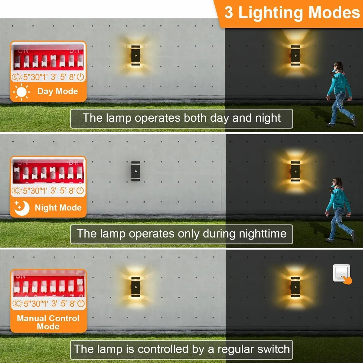 LMP Up Down Outdoor Wall Lights PIR Motion Sensor - Image 2