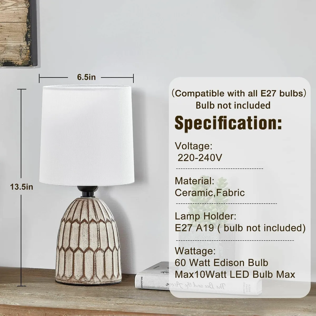 GyroVu Cermaic Table Lamp Set of 2 Boho for Bedsid - Image 3