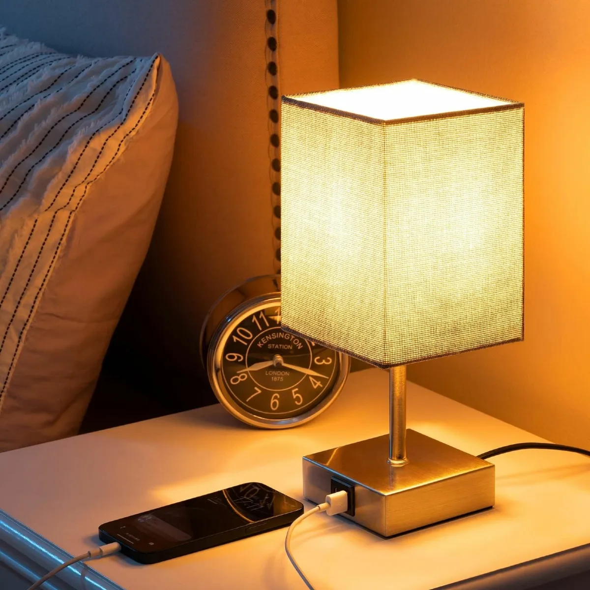 EDISHINE Bedside Lamps Set of 2 3 Way Dimmable Tab - Image 2