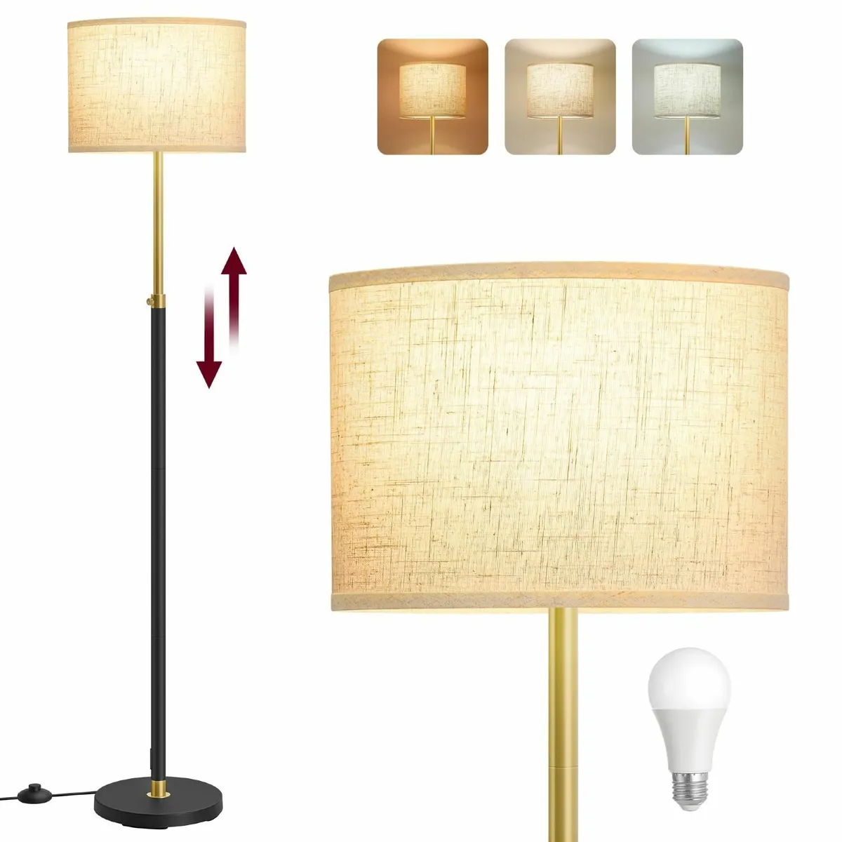 VASAGLE Floor Lamp for Living Room Adjustable Heig - Image 1