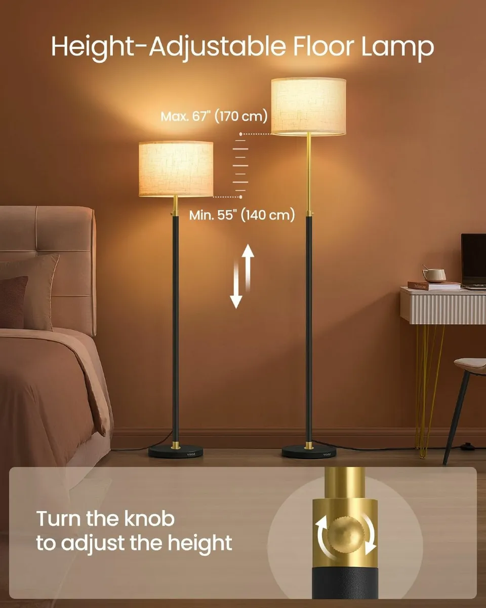 VASAGLE Floor Lamp for Living Room Adjustable Heig - Image 3