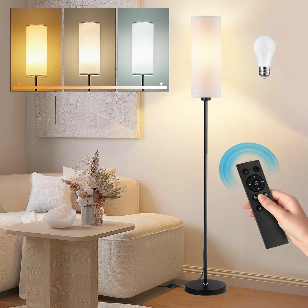Seruno X Floor Lamp White Standing Remote Control - Image 1