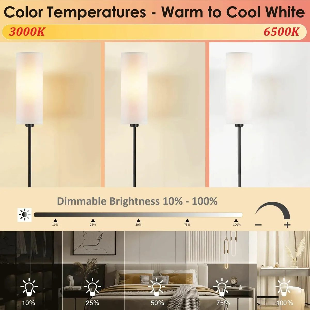 Seruno X Floor Lamp White Standing Remote Control - Image 2