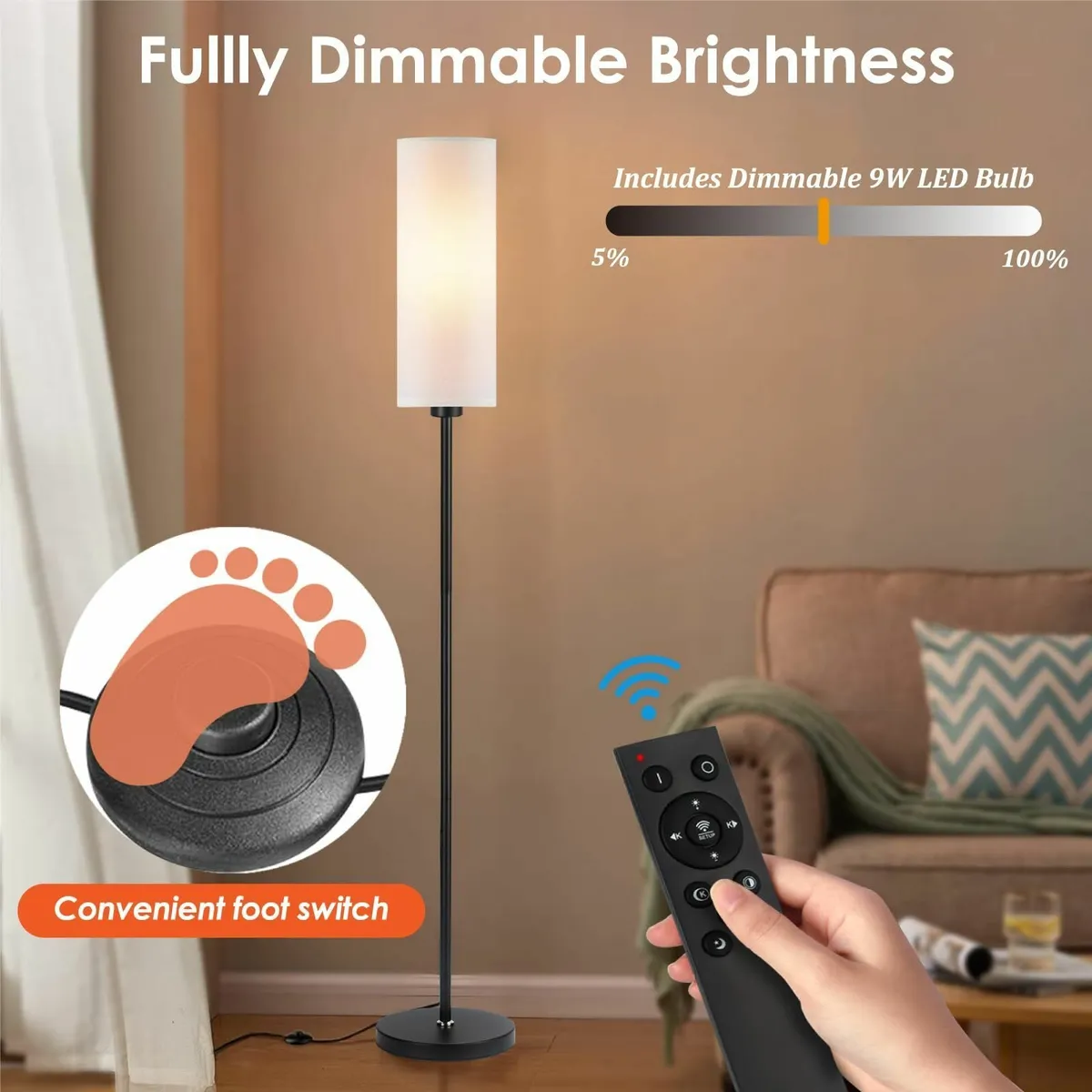 Seruno X Floor Lamp White Standing Remote Control - Image 3