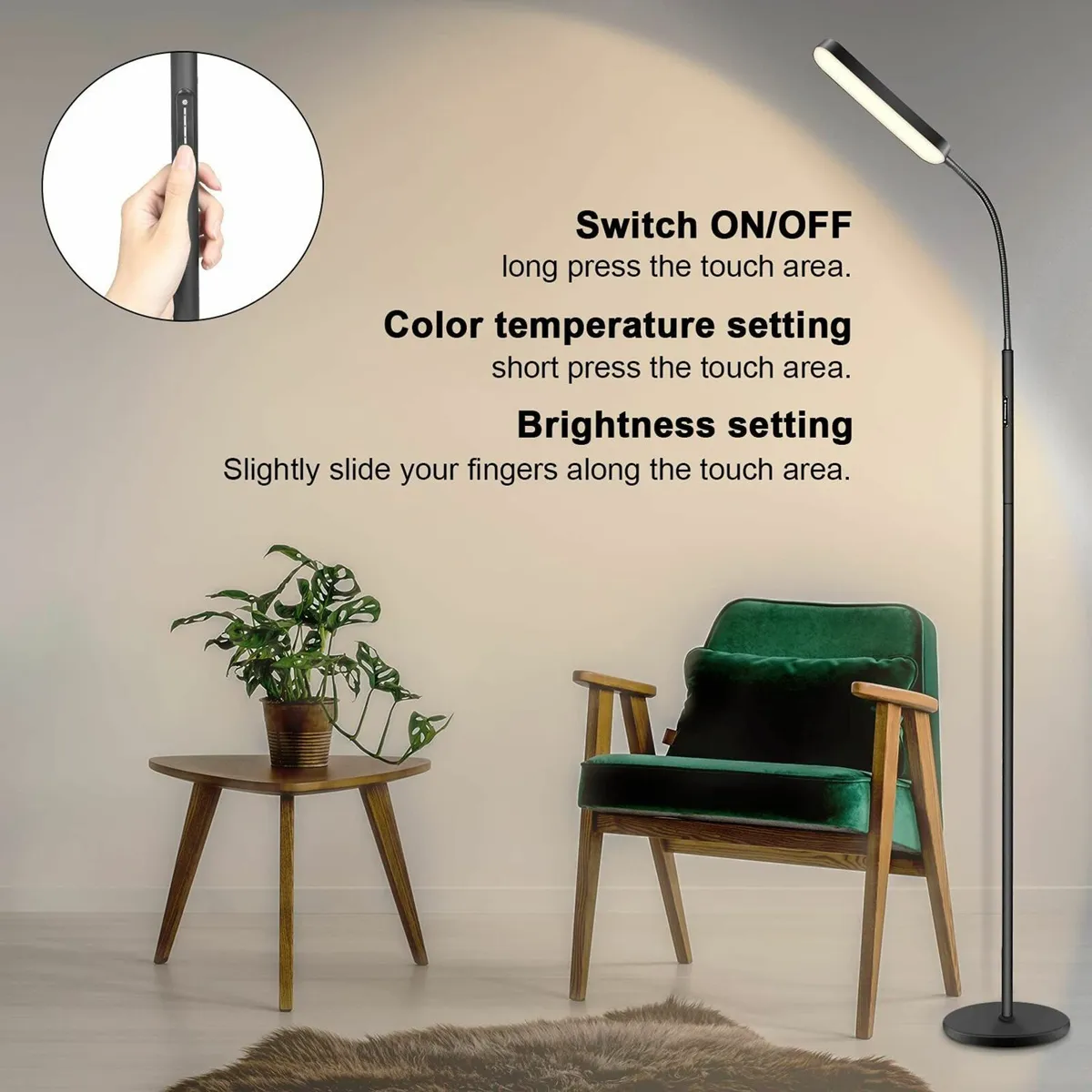 Totofac LED Floor Lamp1200LM Lamps 4 Color Tempera - Image 2