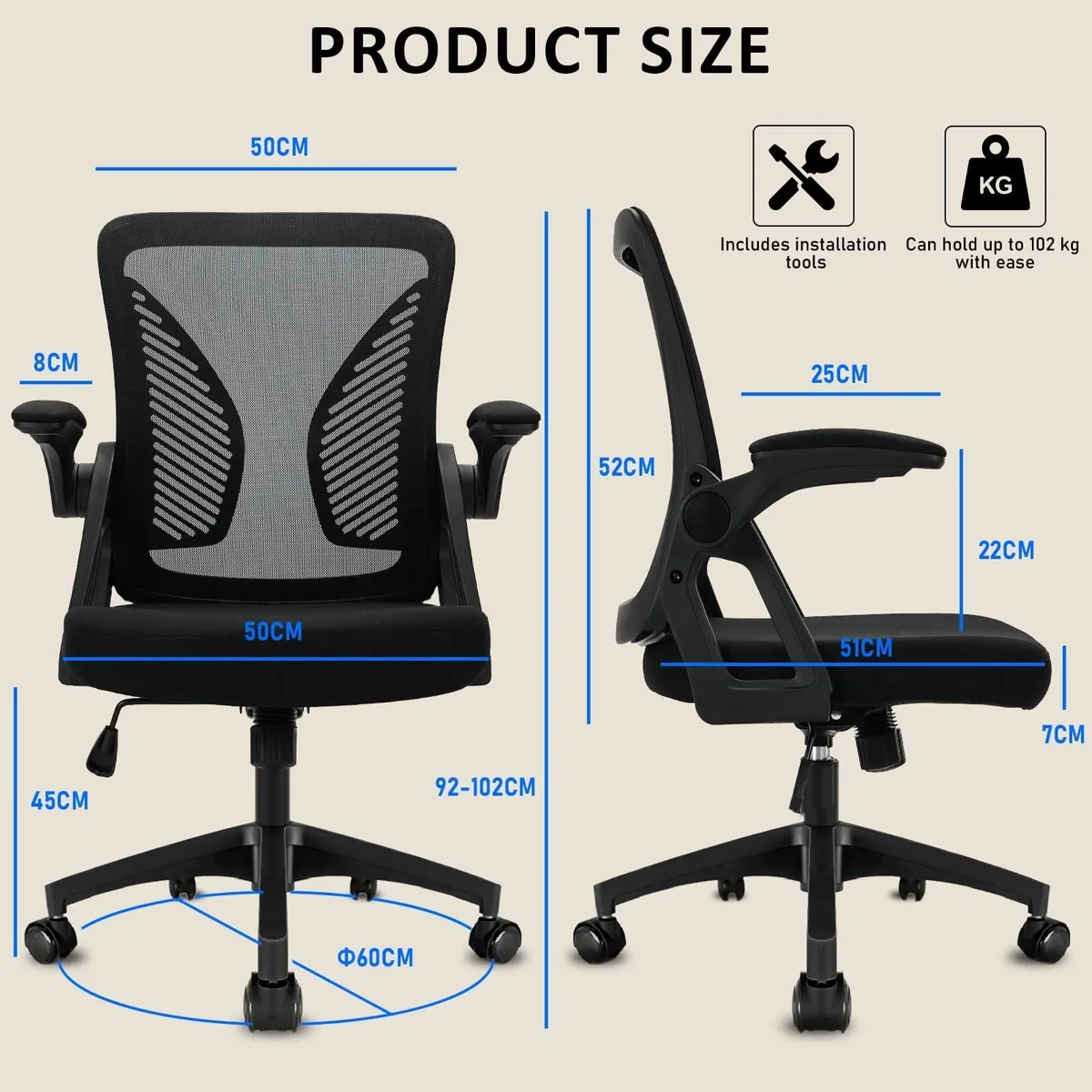 Ergonomic Office ChairHigh Back Desk Chair Adjusta - Image 3