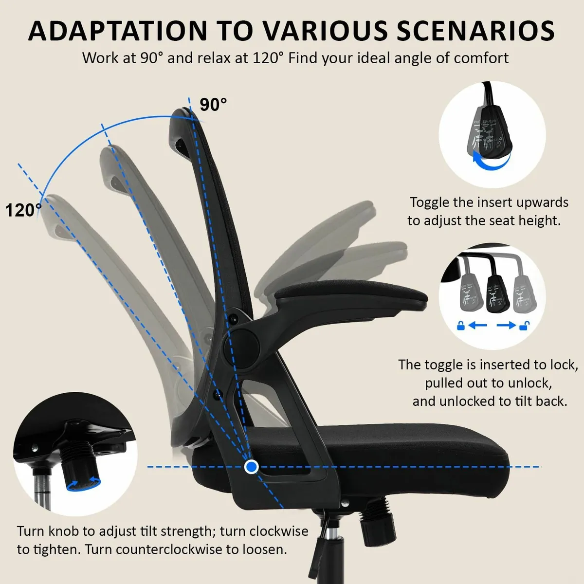 Ergonomic Office ChairHigh Back Desk Chair Adjusta - Image 4