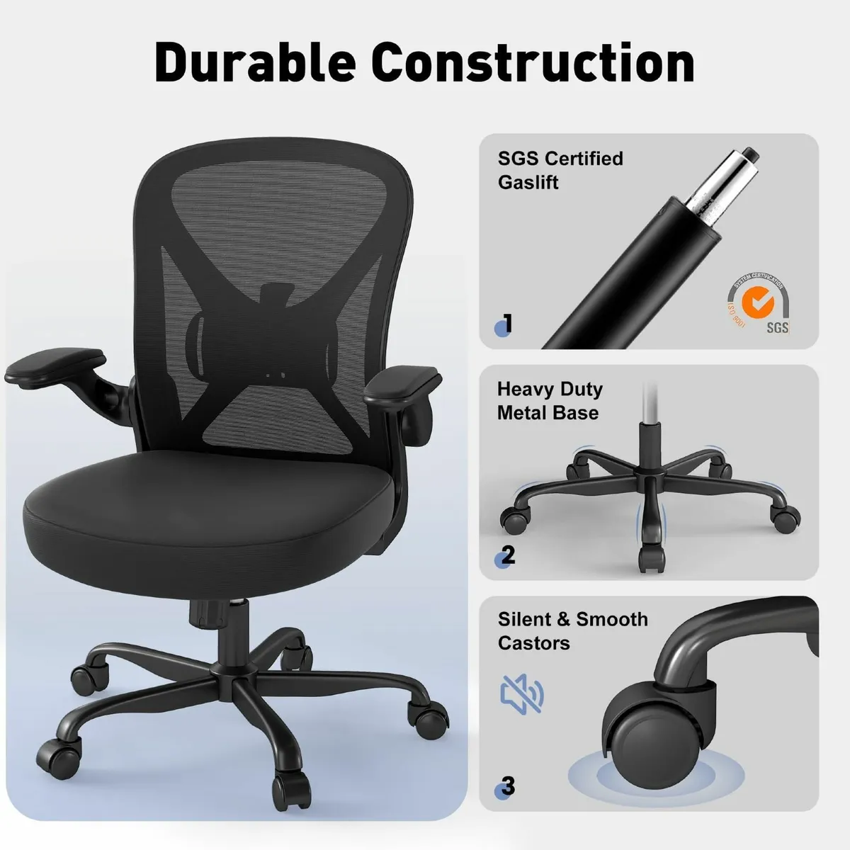 Ergonomic Mesh Office Chair Adjustable Lumbar Supp - Image 3