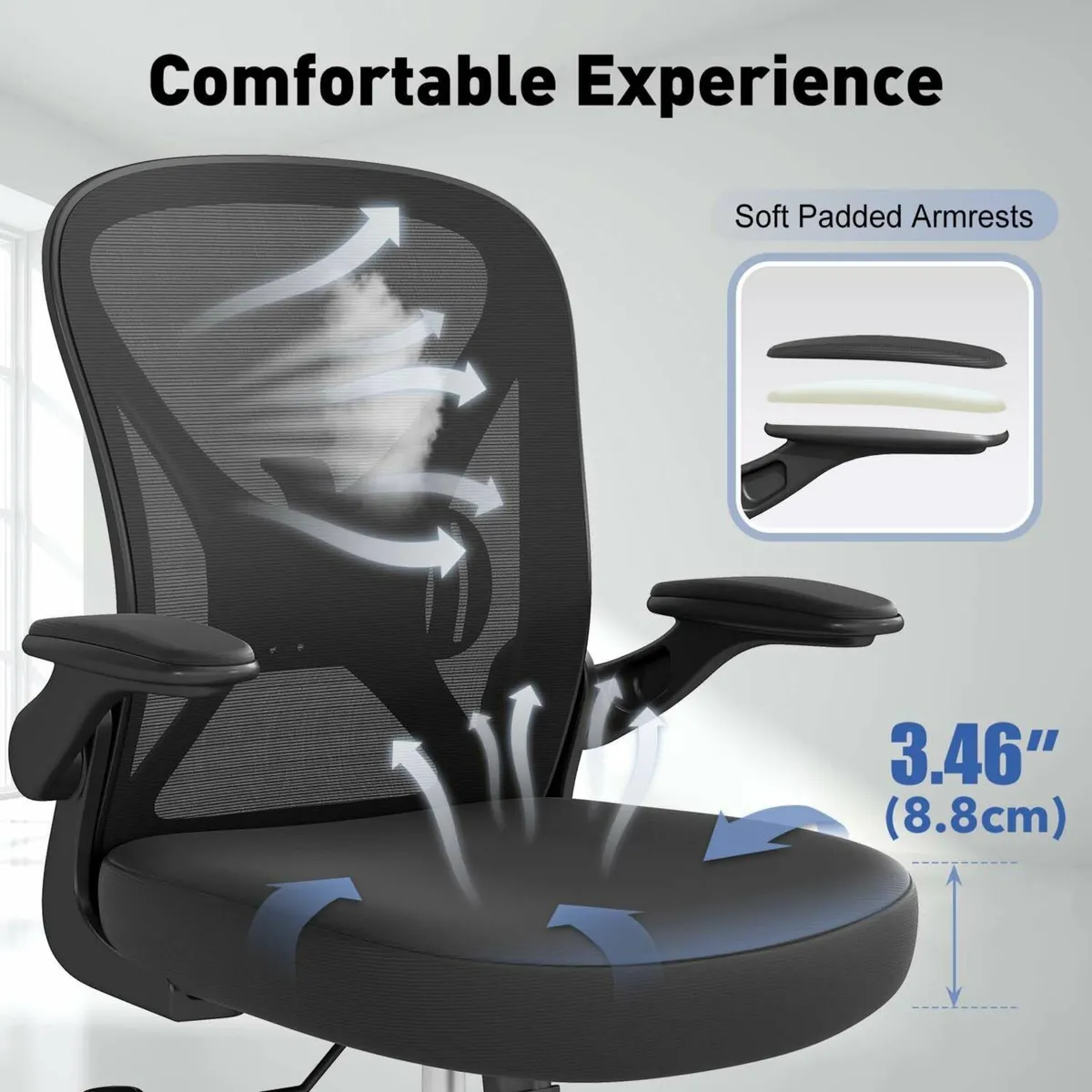 Ergonomic Mesh Office Chair Adjustable Lumbar Supp - Image 4
