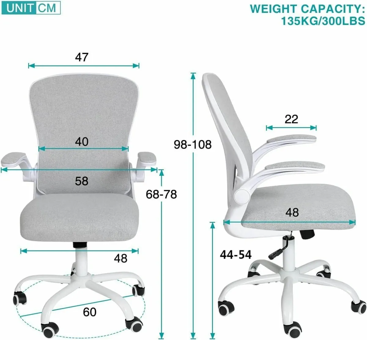 Office Chair Desk Flip-up Armrest Ergonomic Comput - Image 3