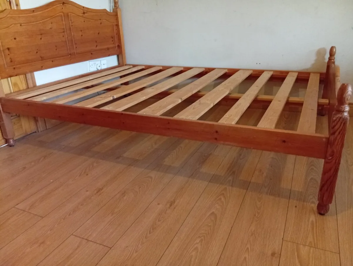 Pine Sturdy Quality double size bed frame - Image 1