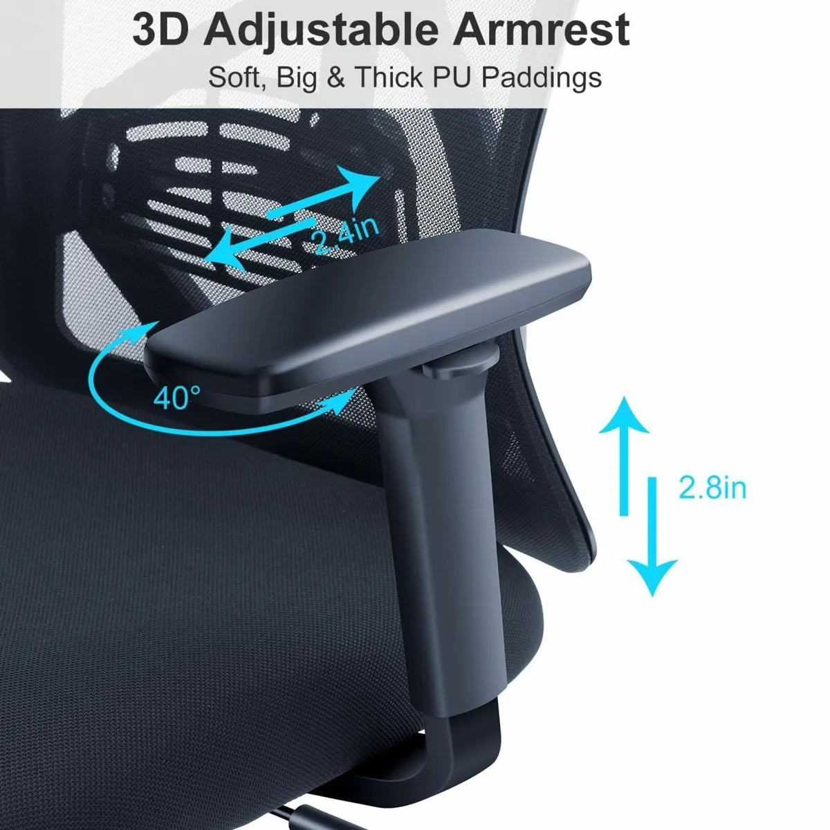 Ergonomic Office Chair - High Back Desk Adjustable - Image 3