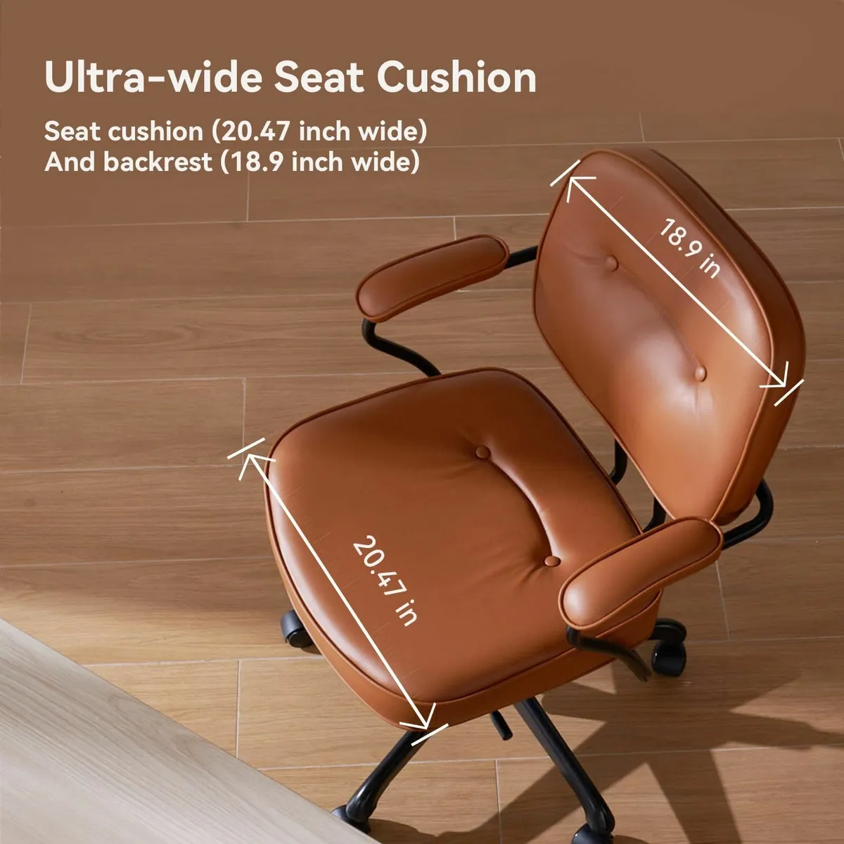 L3D Mid Century Modern Office Chair Faux Leather E - Image 3