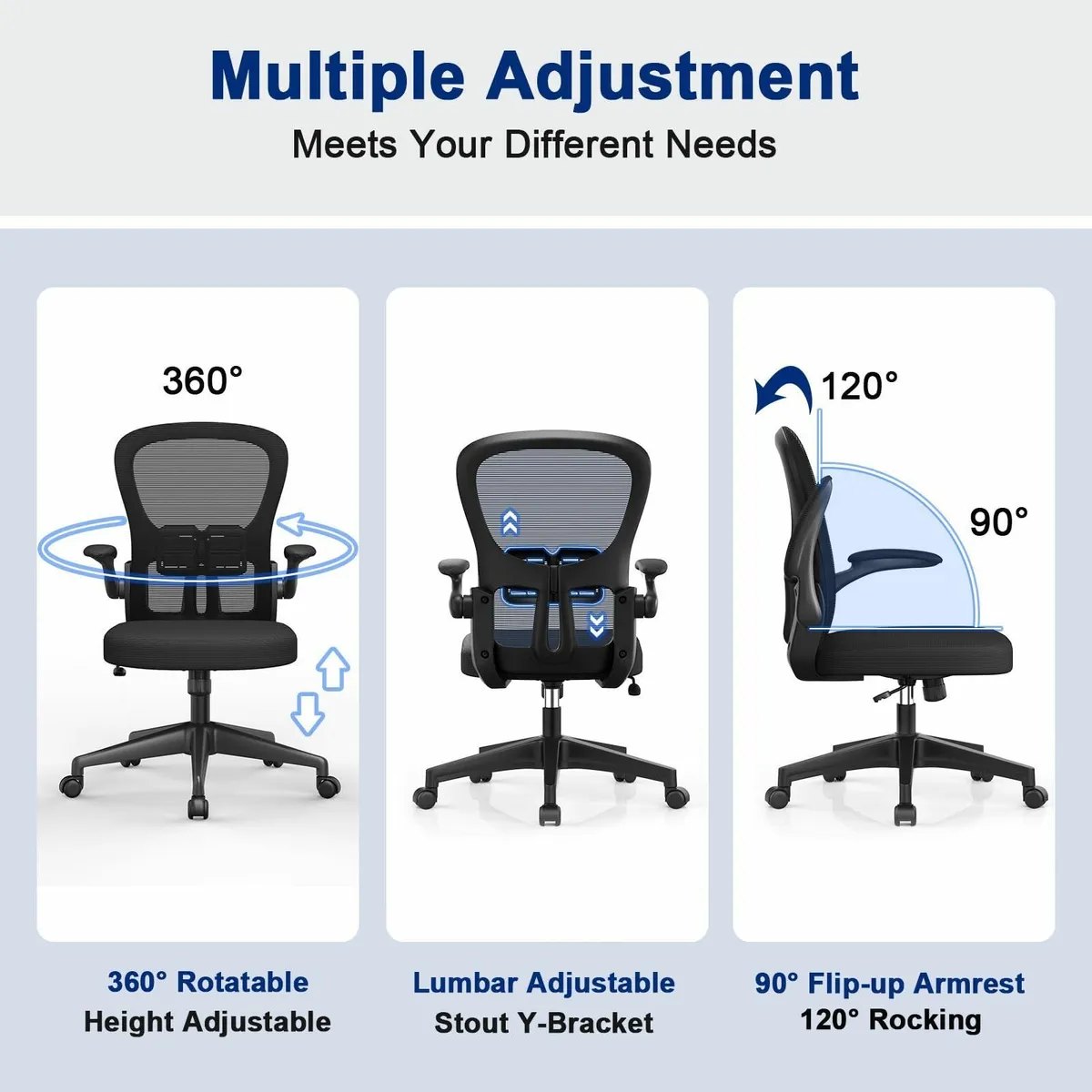 Office Chair - Ergonomic Adjustable Padded Armrest - Image 2