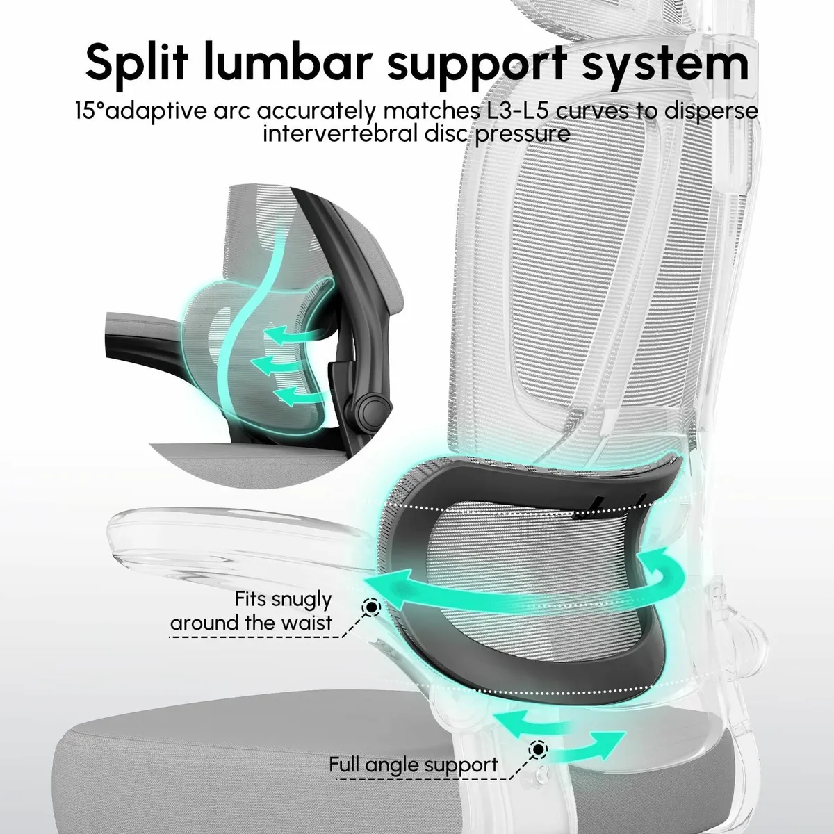 Ergonomic Office Chair Flip-Up Armrests Computer C - Image 4