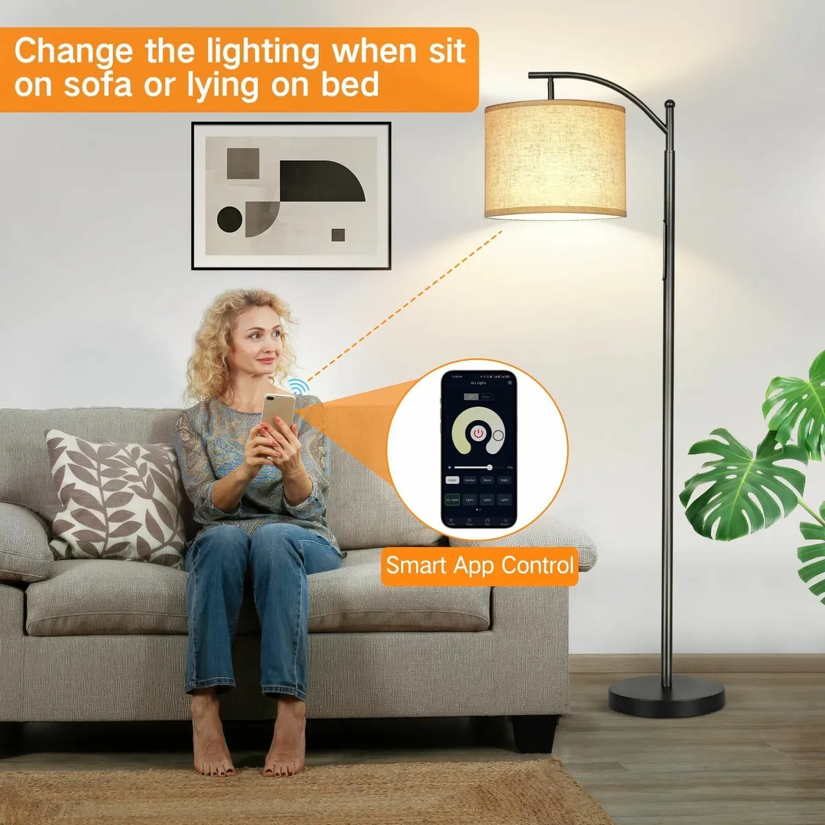 Dimmable Floor Lamp Touch Control & Remote App 300 - Image 3