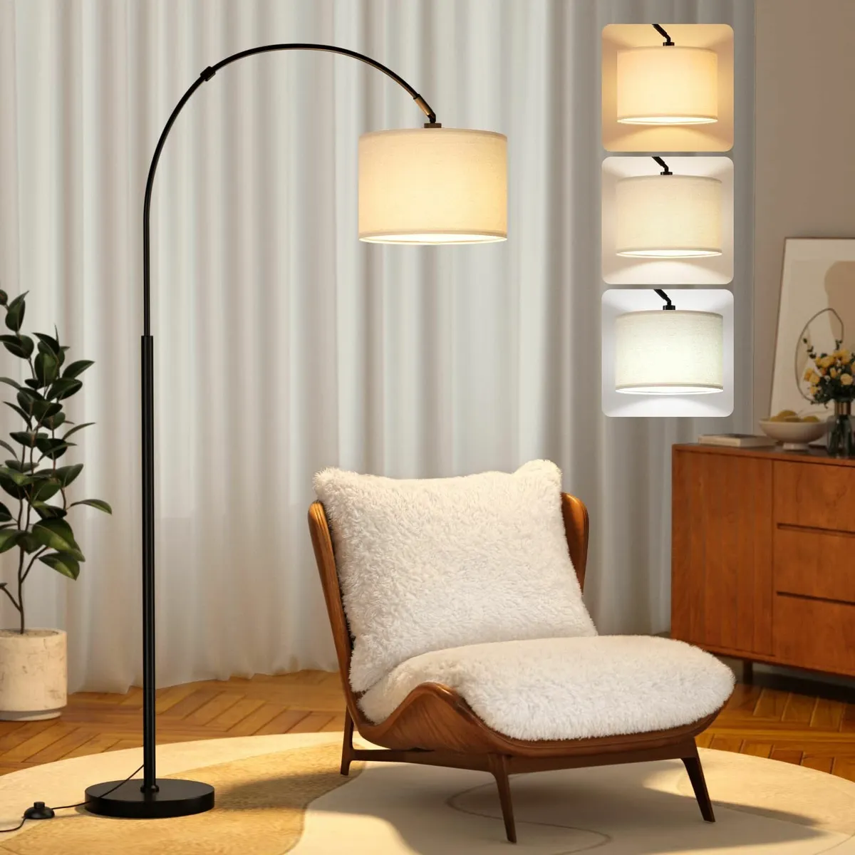 Arc Floor Lamp Standing Remote Control Modern for - Image 1