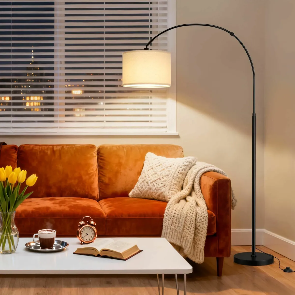 Arc Floor Lamp Standing Remote Control Modern for - Image 3