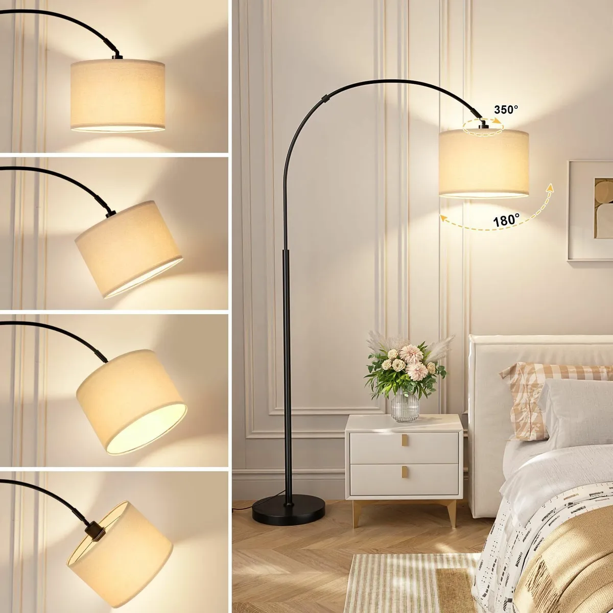 Arc Floor Lamp Standing Remote Control Modern for - Image 4