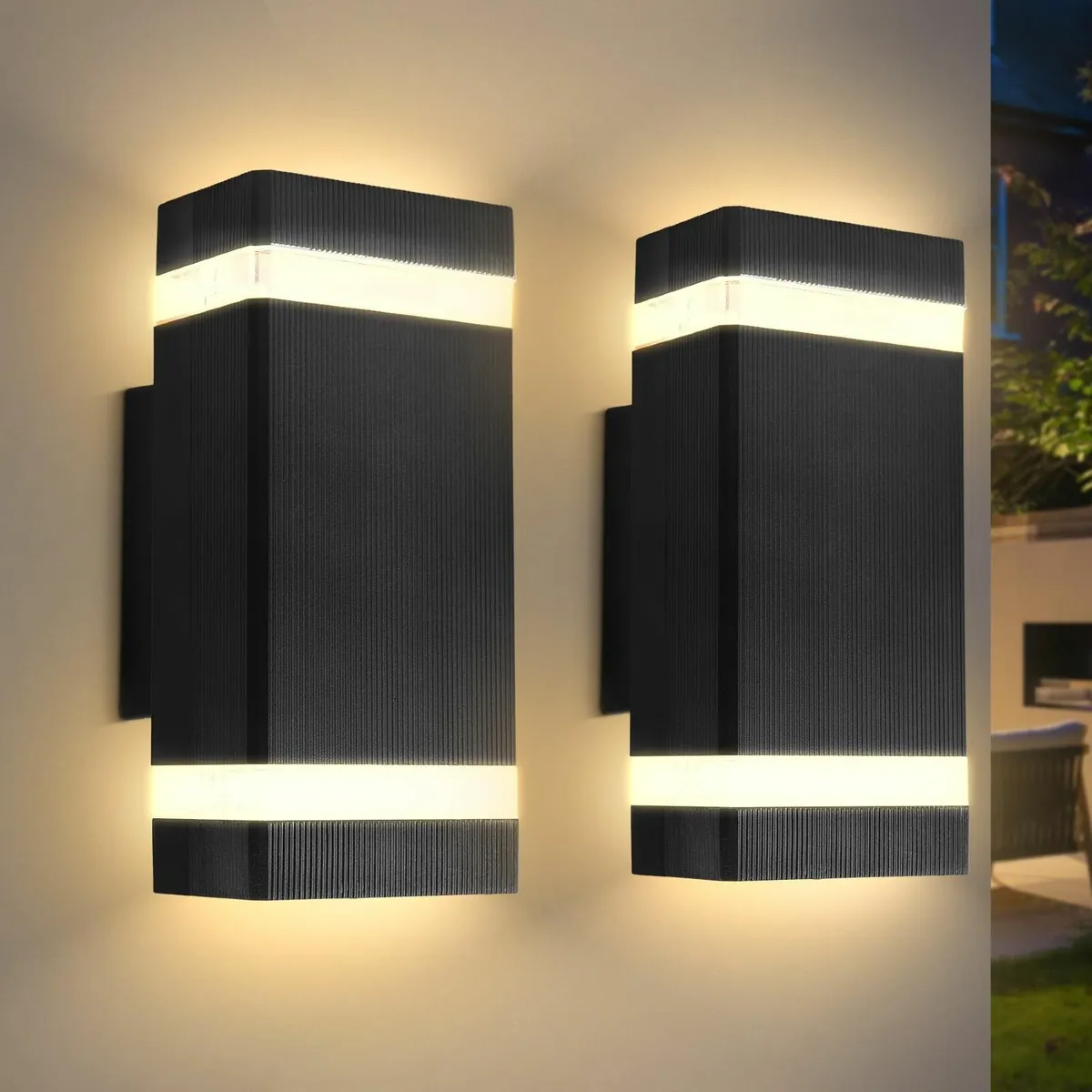 LED Wall Lights 2 Pack Outdoor Waterproof Outside - Image 1