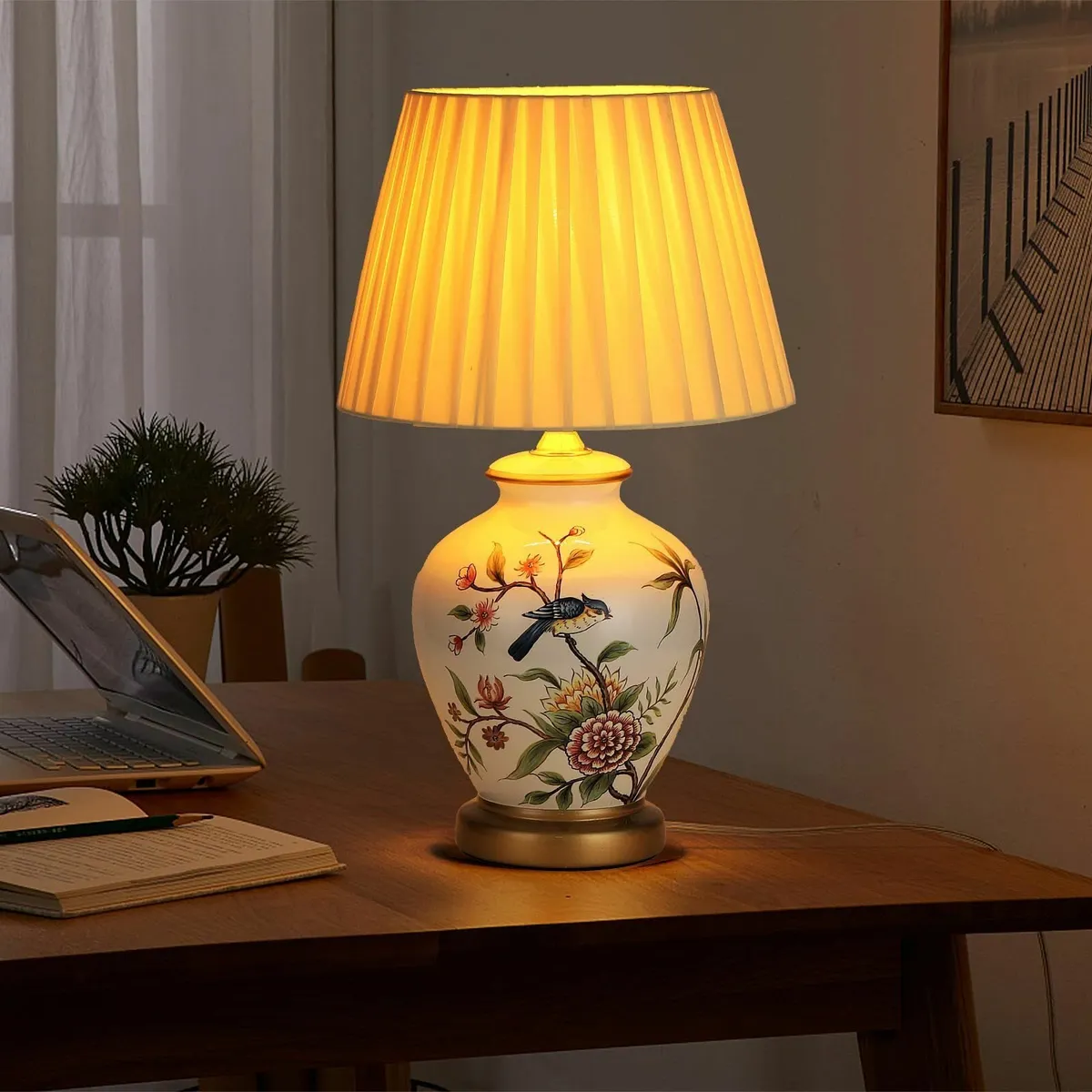 Table Lamp Retro Ceramic Living Room Bedside Vinta - Image 2