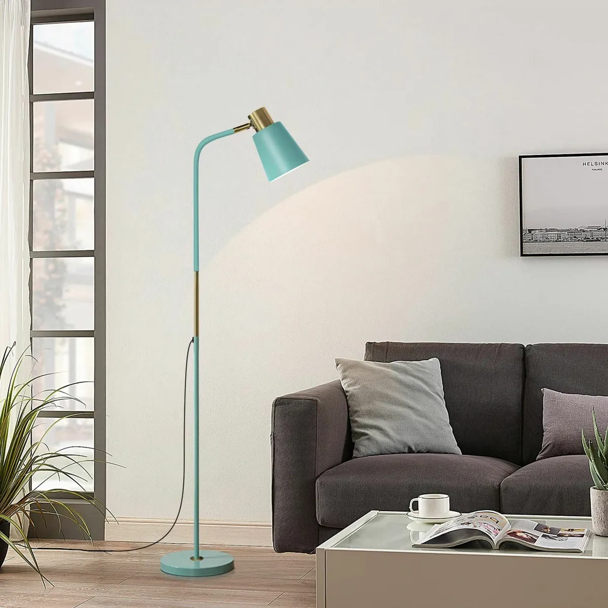 Floor Lamp Industrial Lamps Corner Rustic Farmhous - Image 2