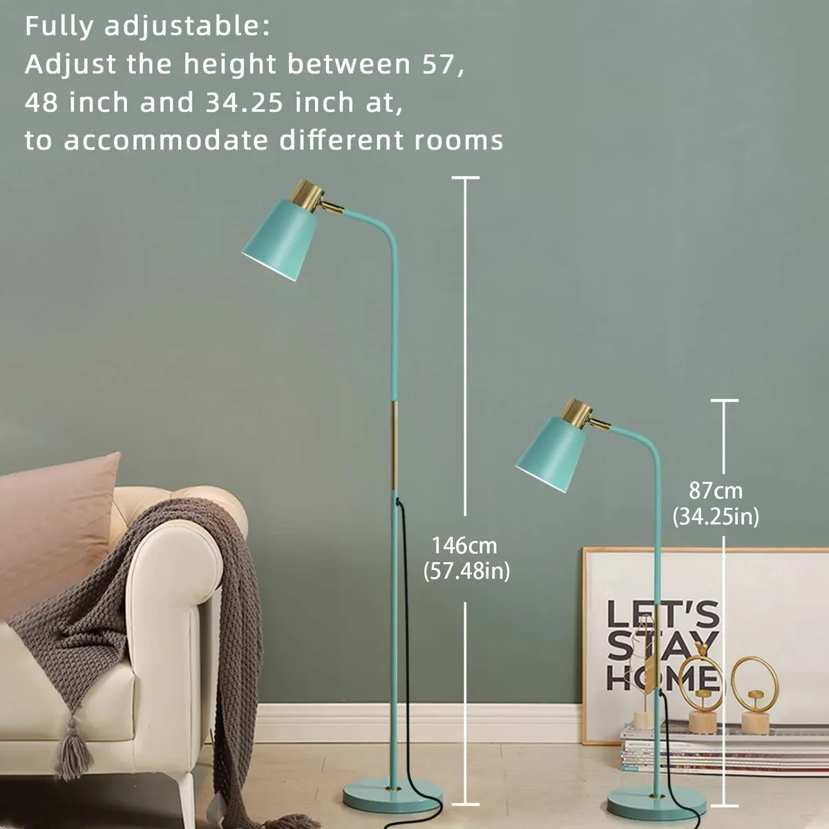 Floor Lamp Industrial Lamps Corner Rustic Farmhous - Image 3