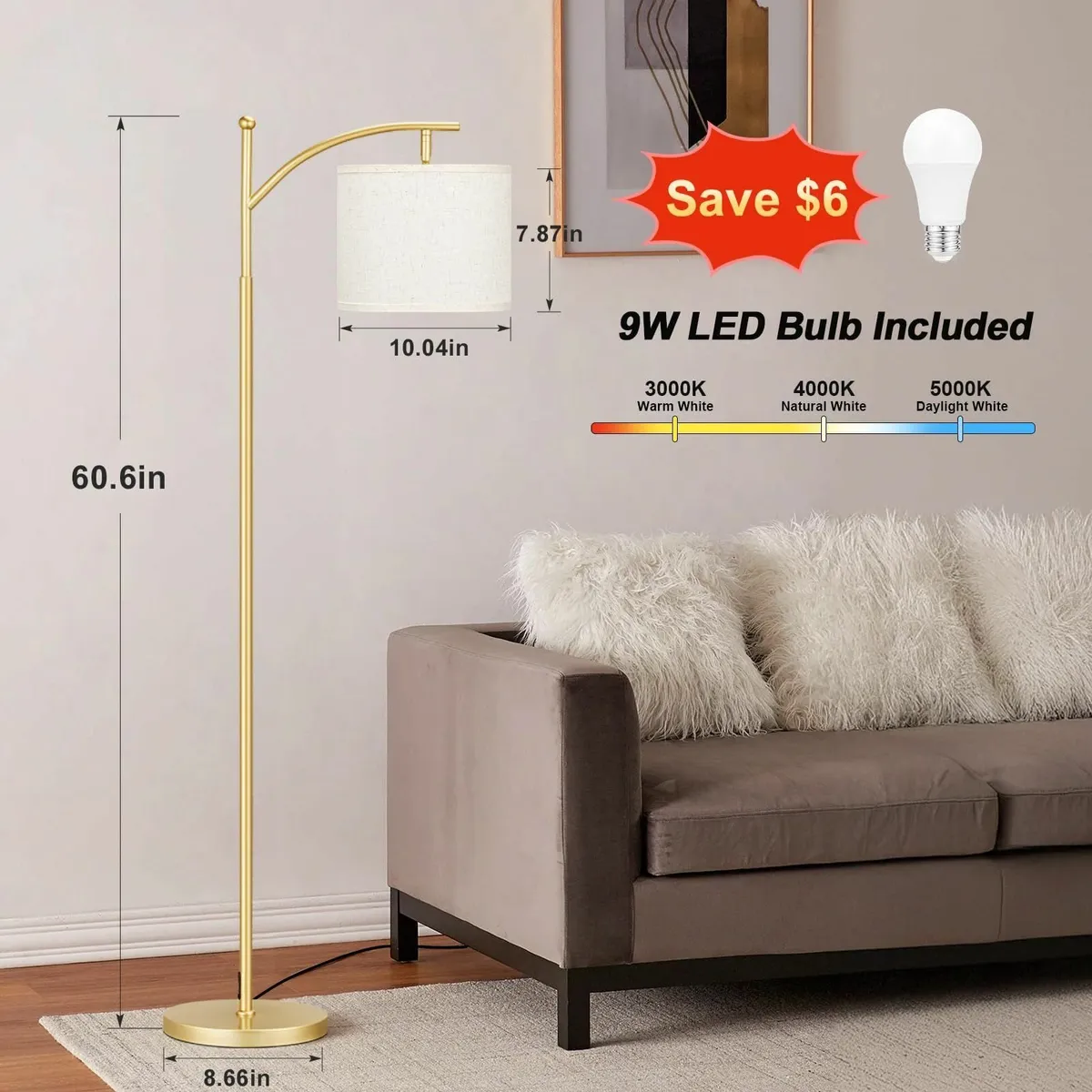 Floor Lamps for Living Room 3 Color Temperatures A - Image 3