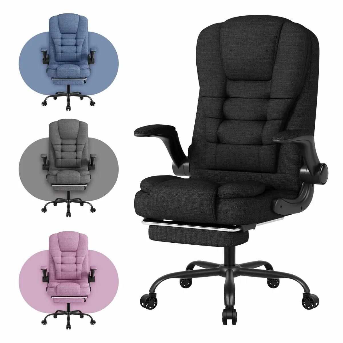 Fabric Office Computer Chair Ergonomic High Back D - Image 1