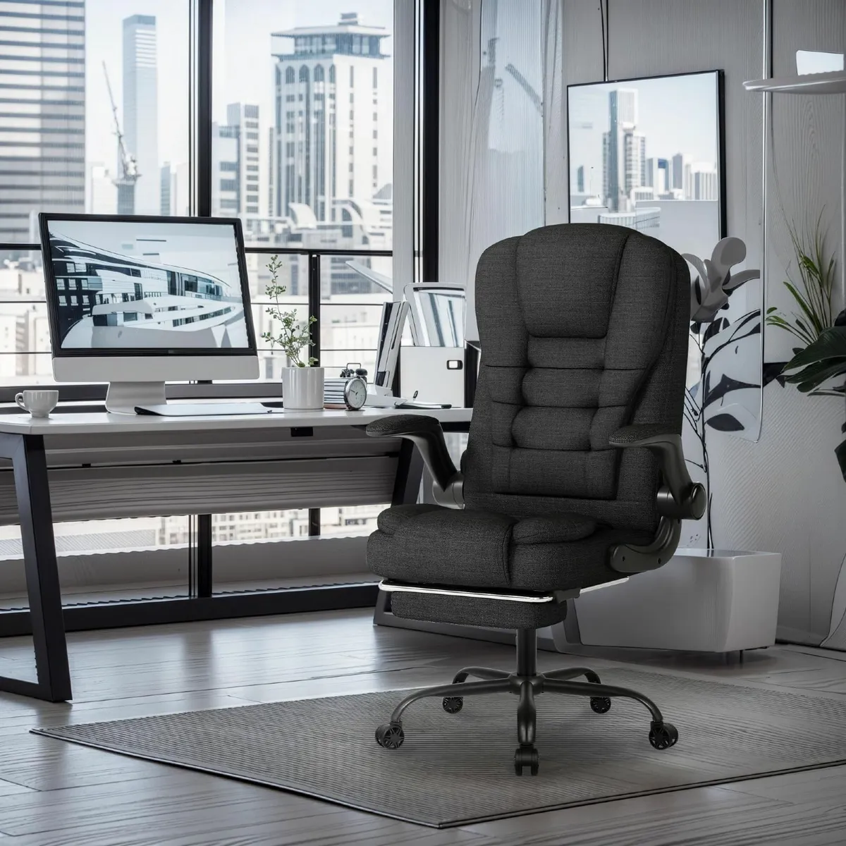 Fabric Office Computer Chair Ergonomic High Back D - Image 2