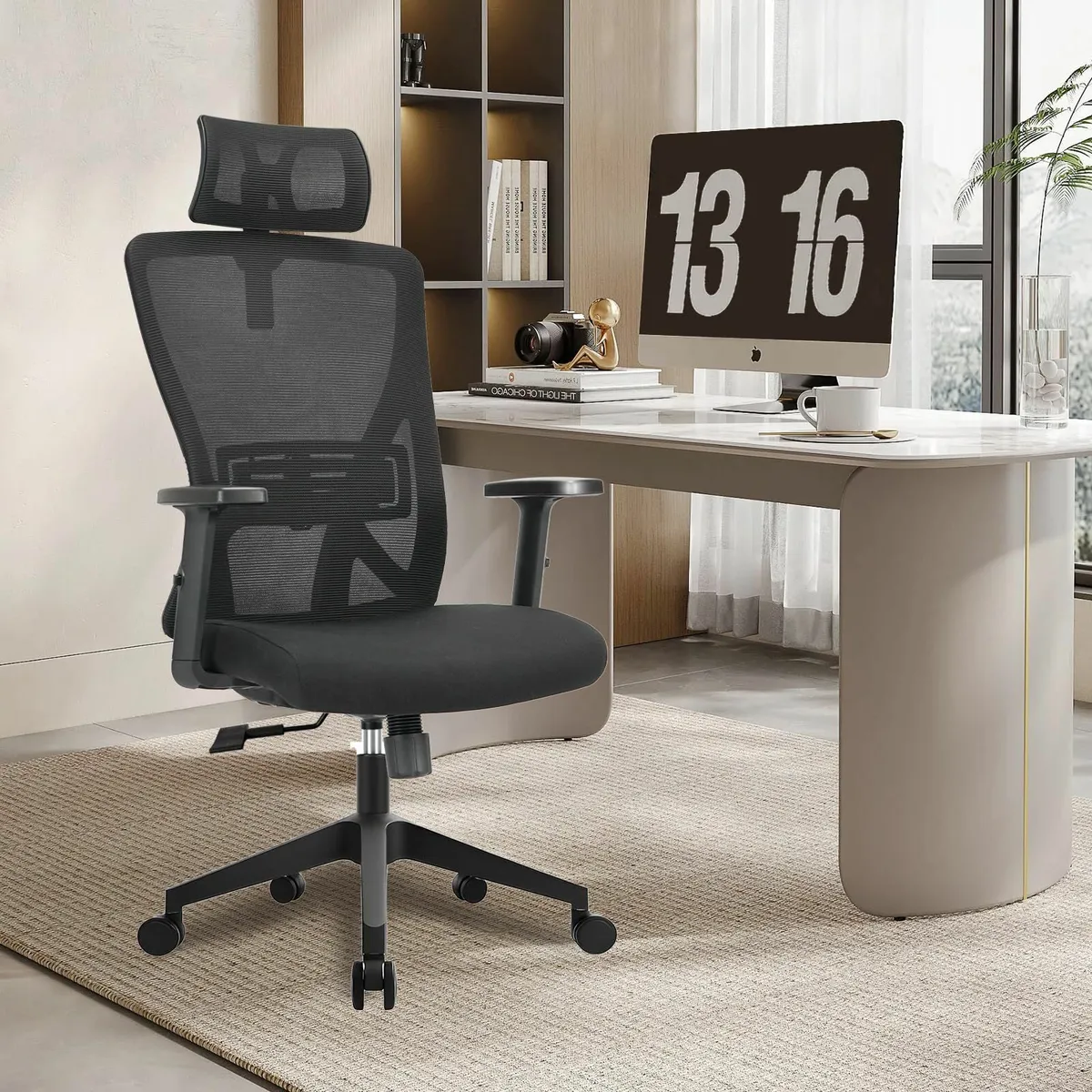 Office Chair Desk Adjustable Headrest Armrests and - Image 2